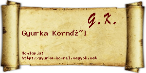 Gyurka Kornél névjegykártya